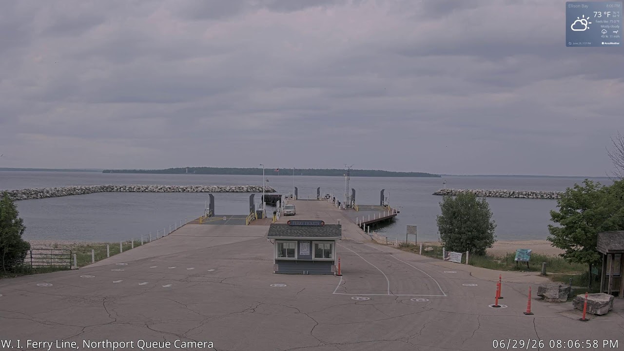 Live webcam view of Northport Pier Ferry Dock
