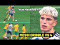 Garnacho reaction to Messi dribbing past 4 Australia players