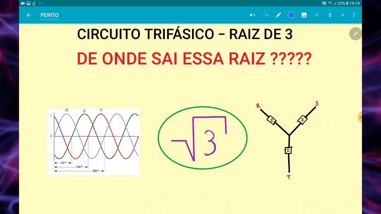 CIRCUITO TRIFÁSICO - PORQUE RAIZ DE 3 ?