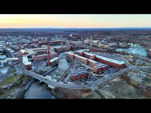 Factory Island Saco to Main St. Biddeford Maine Drone 1/12/2024