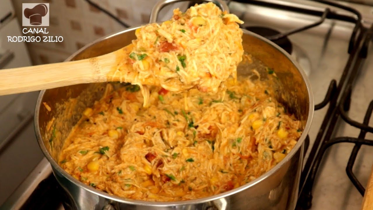 RECHEIO DE FRANGO CREMOSO – IDEAL PARA TORTA, LASANHA E MACARRÃO