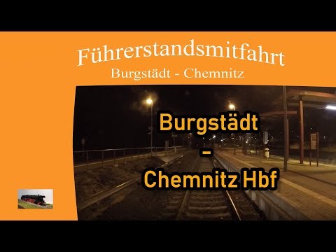 Führerstandsmitfahrt Linie C13 von Burgstädt - Chemnitz Hbf bei Nacht