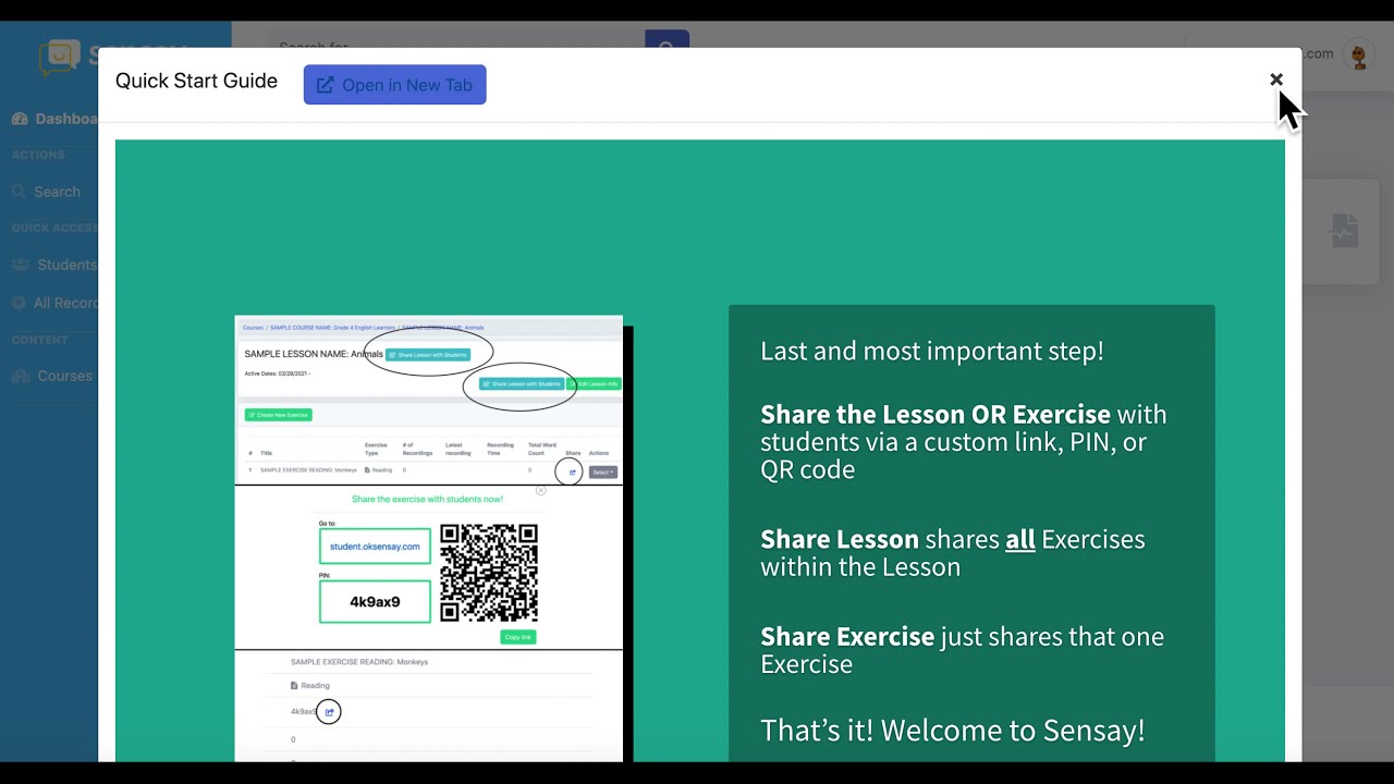 Sensay -- Teacher Tutorial