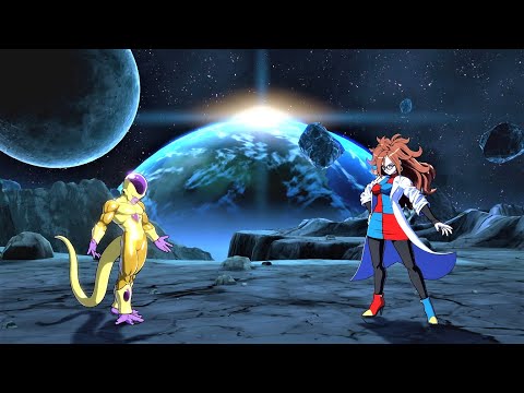 Golden Frieza & Super Saiyan Goku vs Lab Android 21 & DBS Broly - Dragon Ball FighterZ