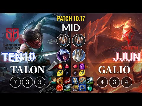 SB Ten10 Talon vs GRF jjun Galio Mid - KR Patch 10.17