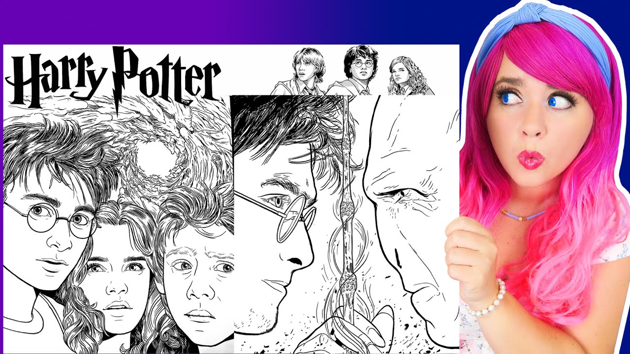 Coloring Harry Potter, Hermione, Ron & Voldemort Coloring Pages | Harry Potter Coloring Videos