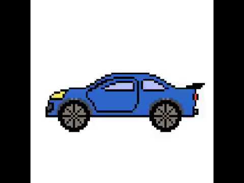 Pixel art : voiture bleu #7