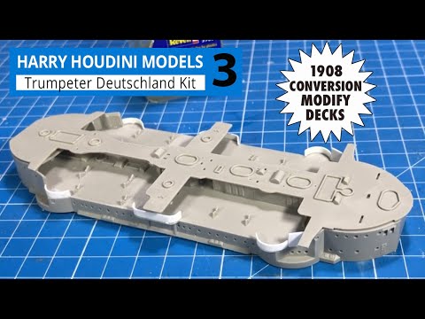 Trumpeter 1:350 Deutschland Part 2  Scratch Deck Conversion of the Schleswig-Holstein to 1908 specs