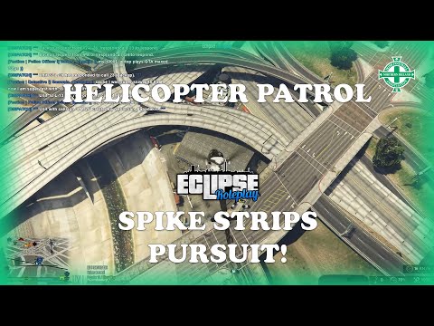 Eclipse RolePlay, LSPD, Helicopter Patrol, Pursuit ends quickly after spike strip deployment!