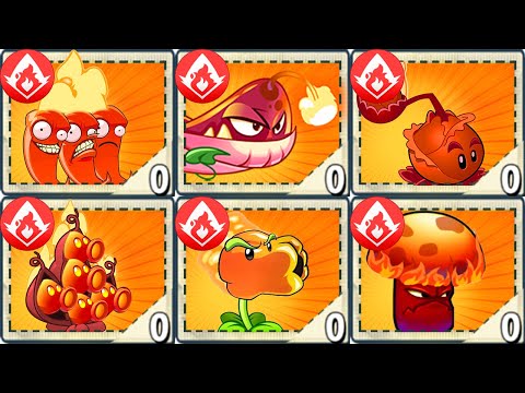 Plants vs Zombies 2 Mod - All FIRE Plants LEVEL 999999 Power-Up! vs All Final Boss