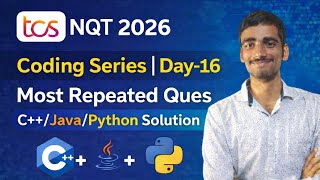 TCS NQT 2026 Coding Series Day 16 | Most Asked Coding Question with Solution