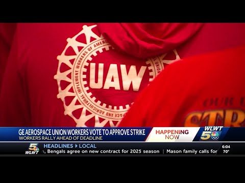 UAW president stops in Cincinnati as GE Aerospace union workers approve strike