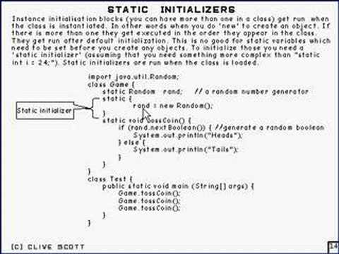 Java Tutorial 3 10 Classes Part 1012 Static Initializers