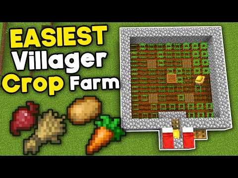 Easiest AFK Villager Crop Farm Minecraft Bedrock 1.21 (2025)