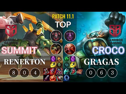 SB Summit Renekton vs SB Croco Gragas Top - KR Patch 11.1