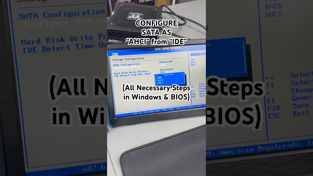 Configure SATA as “AHCI” from “IDE”(All Necessary Steps in Windows & BIOS) #shorts #pc #storage