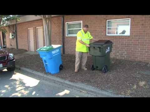 How to position recycling and garbage bins for curbside collection in Salisbury NC