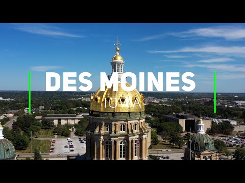 Downtown Des Moines day and night by Drone, Iowa | Aerial Tour in 4K