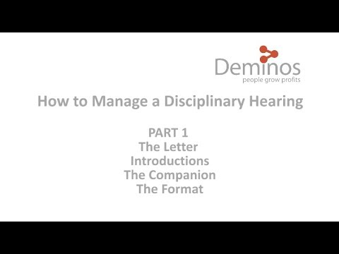 How to Manage a Disciplinary Hearing - Part 1