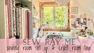 Sew Ray Me - pretty sewing room set up & craft room tour 🧵🪡🧶🪴
