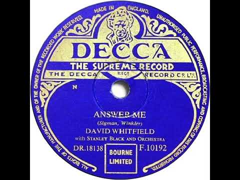 UK New Entry 1953 (58) David Whitfield - Answer Me