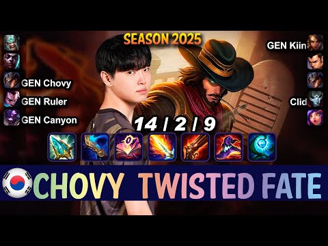 GEN Chovy TWISTED FATE vs TALIYAH Mid - Patch 25.11 KR Ranked | lolrec