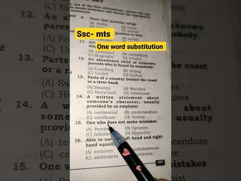 ssc mts English one word substitution #ssc #mts #question #answer