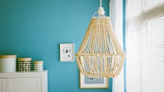 DIY Lampara con cuentas de madera