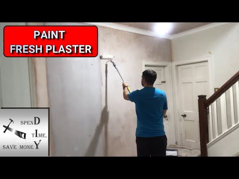 How to paint fresh plaster with a mist coat.