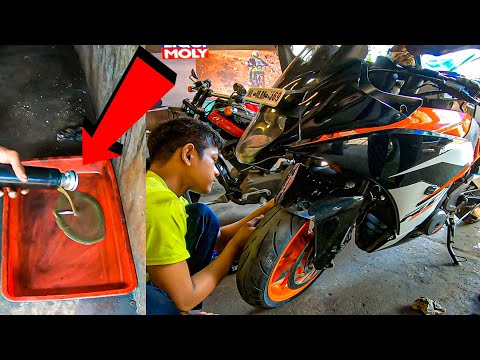 FORK OIL CHANGE ON MY KTM RC 390 | SUSPENSION SERVICE | LIQUI MOLY 5,7 W FORK OIL