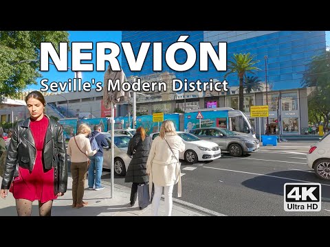 Seville's Nervión Area | A More Modern City Center | 4K Virtual Walking Tour Spain