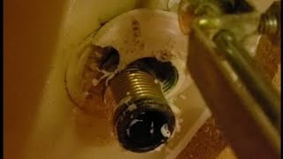 Replacing faucet with stuck basin nuts