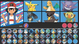 All Ashs Pokemon GEN 1 - GEN 8