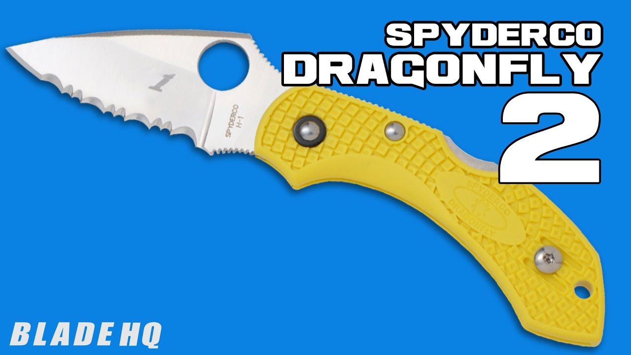 Spyderco Dragonfly 2 Salt Lockback Knife Yellow FRN (2.25" Satin H2) C28PYL2