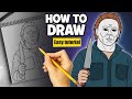 How To Draw Michael Myers Halloween Drawing Tutorial Step By Step