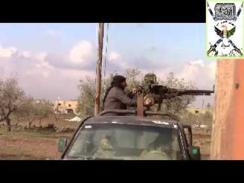 استهداف مقرات النظام في بلدة الشيخ مسكين في ريف درعا برشاش الدوشكا من قبل لواء خالد سيف الله