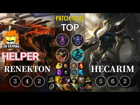 SN Helper Renekton vs Hecarim Top - KR Patch 10.22