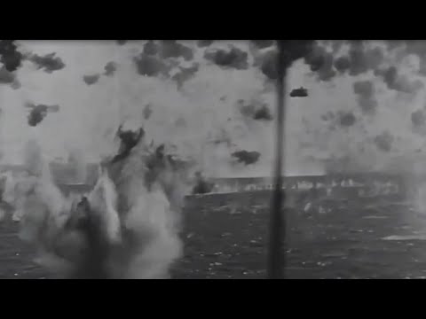 Okinawa Japanese Kamikaze Attack on US Navy Fleet WW2 Footage April 1945