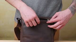 Чоловіча сумка-месенджер Grande Pelle 11432 коричневий