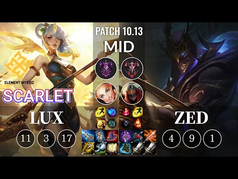 EM Scarlet Lux vs Zed Mid - KR Patch 10.13