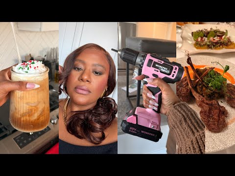 HOSTING FRIENDSMAS + BUILDING NEW STOOLS + HOLIDAY DRINKS & COOKIES! + NYE DINNER || VLOG