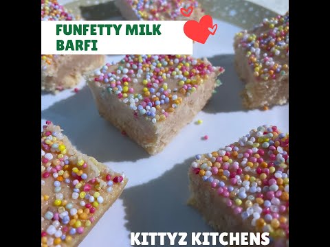 Funfetti Milk Barfi Recipe by Kittyz Kitchens