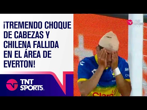 ¡Tremendo CHOQUE de CABEZAS 💥 y CHILENA FALLIDA 😔 en el área de EVERTON!