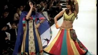 Yuvika Chaudhary walks the ramp for Sabah Khan at Lakme Fashion Week