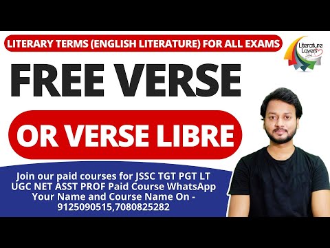 Free Verse OR Verse Libre in English Literature