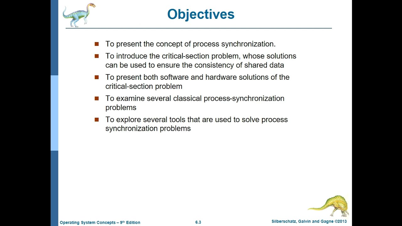 Operating system Concept ch6 Synchronization Tools