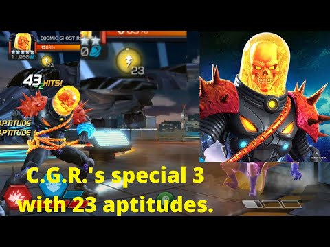 C.G.R.'s special attack 3 with 23 aptitudes. Marvel Contest Of Champions.