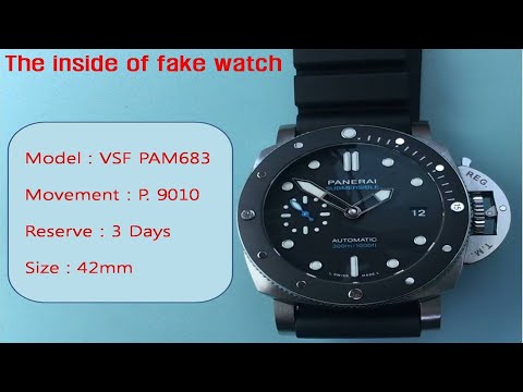 The inside of fake Panerai 683 Submersible