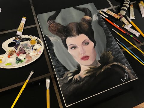 PAINTING MALEFICENT 2 ( Angelina Jolie ) - PINTURA DE MALEFICA 2