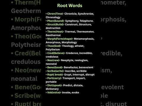 Root words you must know ✅ #english #learnenglish #vocabulary #spokenenglish